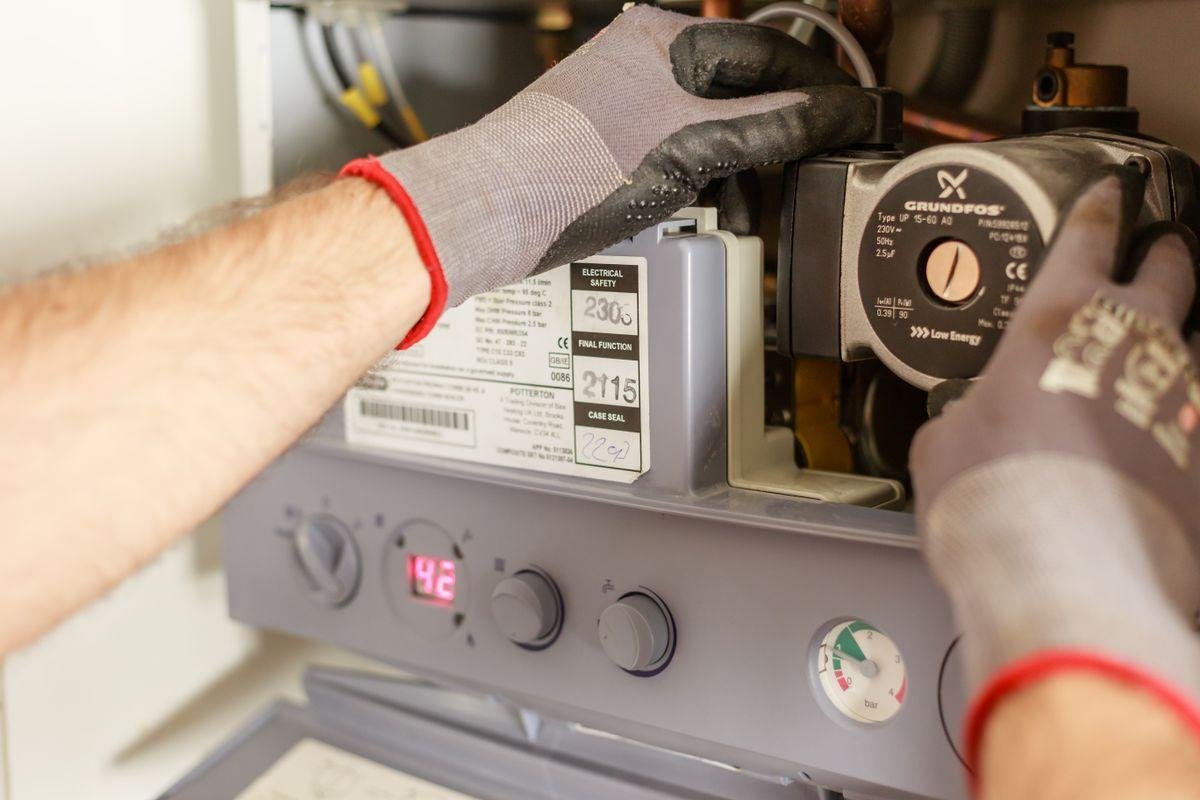 Local service technician servicing equipment on site