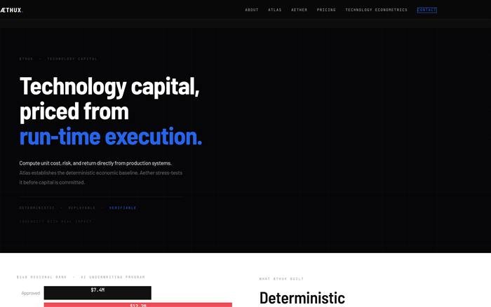AEthux website homepage