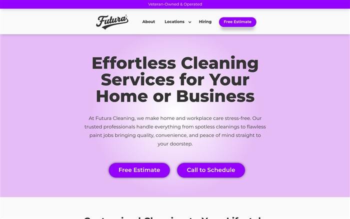 Futura Cleaning website homepage
