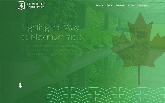 Comlight Horticulture website homepage