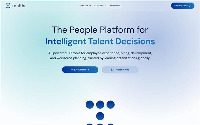 Zenithr website homepage